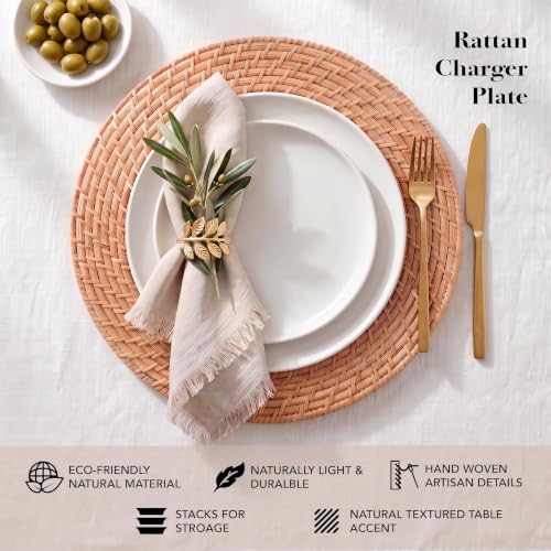 ChargeIt by Jay Rattan Charger Plates Hand Woven Round Harvest, 13" - 4 Set - Image 3