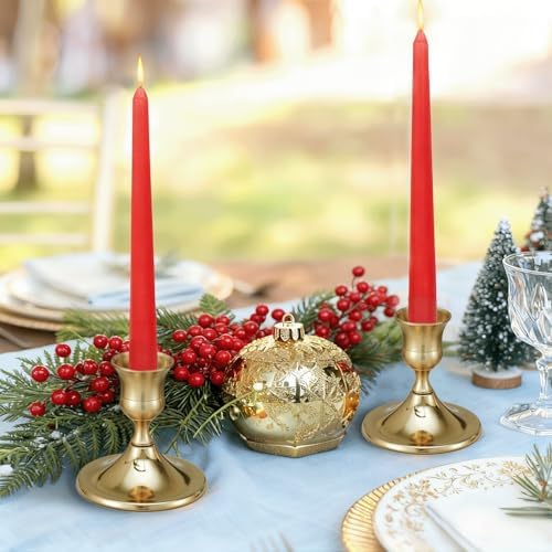 12 Pcs Candle Holders for Candlesticks, Gold Candlestick Holders Set for Table Centerpiece, Vintage Taper Candle Holders, Home Decor, Weddings, Festival and Dining Parties(Gold) - Image 5