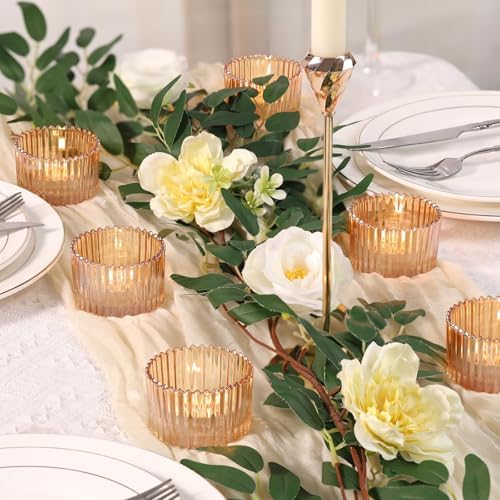24 Pcs Large Tea Light Holders, Gold Glass Votive Candle Holders - Image 6