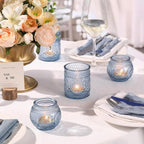 DARJEN 20 Pcs Large Blue Votive Candle Holder Glass Tea Light Candle Holder - Image 5