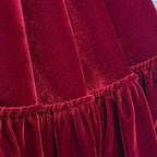 Ruffled Velvet Christmas Tree Skirt with Foam Padding, Nylon Backing and Lace-Up Tie Closure (Burgundy, 72-Inch) - Image 4