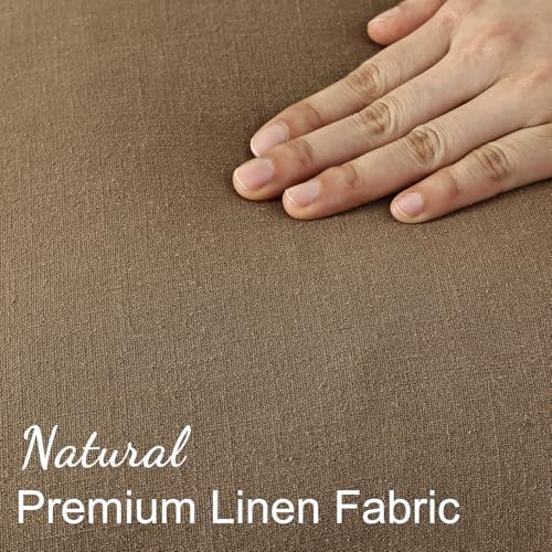 decorUhome Linen Fringe Light Brown Throw Pillow Covers 26x26 Set of 2 - Image 3
