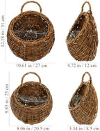 DOITOOL 2PCS Woven Hanging Wall Basket Rattan Wall Planter, Wicker Handmade Baskets Rustic Flower Pots Plant Containers for Garden Home Storage Flowers Hanging Planters - Image 3