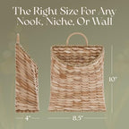 Water Hyacinth Wall Hanging Basket for Front Door, Flat Back - Image 4