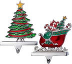 Set of 2 Christmas Stocking Holders for Mantel and Fireplace - Heavy Duty Tree and Sleigh Stocking Hooks - Image 4