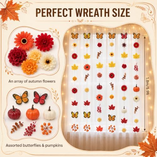6 Pcs Flowers Garlands Fall Hanging Flowers for Decoration - Image 2