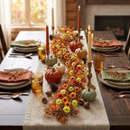 Riceshoot 6Ft Fall Garland for Mantle, Autumn Artificial Garland - Image 3