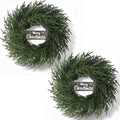 26" Christmas Norfolk Pine Wreath for Front Door (2, Wreath with Sign) by FLAGLY