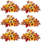 BLOSMON Fall Flowers Centerpieces for Wedding Table Decor, 6 Pcs, Orange by Blosmon