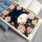 Chinese Lunar Year of the Pig Art Print – Oriental Home Decor with Generous Diligent Compassionate Sociable Pink Peony Pattern Zodiac Wall Decor 8X12 in Wrapped Framed - Image 3