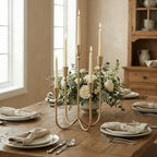Large Iron Candelabra Centerpieces for Tables, 5 Arm Taper Candle Holders - Image 3