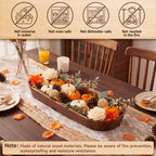 Gisafai 6 Pcs Large Wood Dough Bowl Long Fall Serving Trays Tabletop - Image 4