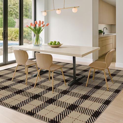 JTJ Easy Jute 8x10 Outdoor Rug, Washable Plaid Area Rug - Image 3