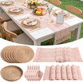 6 Sets Dining Table Decoration Boho Placemat, Pink, 12x72 by Gandeer
