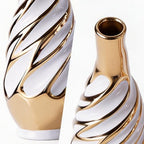 Yundu Gold with White Vase Set of 2 - Image 5