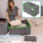 VENO 8 Pack Extra Large Heavy Duty Moving Bags with Wide Opening & Reinforced Handles, Reusable Storage Tote Bags with Strong Zippers for Clothes, College Dorm Essentials & Moving Supplies - Image 2