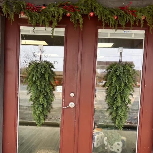 2 Pack 30" Christmas Teardrop Swag for Windows, Classic Style - Image 5