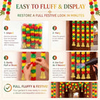 12 Pcs Marigold Artificial Garland 5 ft with Gold Bells for Diwali - Image 4