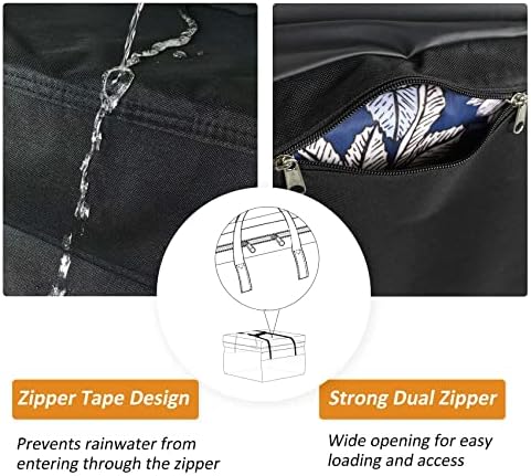 NettyPro Patio Cushion Storage Bags 32 x 32 x 24 inch Water-Resistant Small Outdoor Bag for Cushions Heavy Duty Patio Furniture Storage Bag, Black - Image 3
