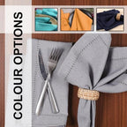 LFH Home Hemstitched Cloth Dinner Napkins 18x18 Inch Set of 12 - Reusable 100% Cotton Machine Washable Cocktail Napkins with Metered Corners for Daily, Party, Wedding, Bar Use - Ash Grey - Image 3
