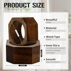 Zhehao 50 Pcs Wood Napkin Rings Acacia Napkin Buckles, Octagon, Brown - Image 2