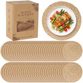 60 Pack 13.8IN Round Woven Placemats, Natural Bulrush Boho Farmhouse Mats by COSINIA