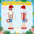 Blosssound 15" Christmas Hawaii Nutcracker Decor Wooden Hawaii Life Ring - Image 2