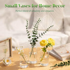 Glasseam Glass Bud Vases for Centerpieces, 6Pcs Modern Clear Small Vase Set - Image 5