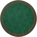 Bodrum Pearls Round Embroidered Placemats Set of 4 – 15" Elegant Table Mats for Dining, Weddings & Special Occasions, Decorative, Wipe-Clean Vinyl Placemats, Forest/Red by Unknown