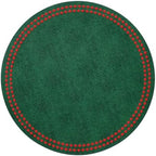 Bodrum Pearls Round Embroidered Placemats Set of 4 – 15" Elegant Table Mats for Dining, Weddings & Special Occasions, Decorative, Wipe-Clean Vinyl Placemats, Forest/Red by Unknown