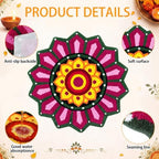 Frienda 24 Inch Rangoli Doormat Indian Pooja Decorations for Home, Lotus - Image 4