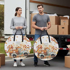 Thanksgiving Pumpkin Round Storage Bag 30 Inch, Truck Fall Maple Leaves Clothes Storage Container with Handles Heavy Duty Organizer for Comforter, Bedding & Holiday Wreaths - Image 4