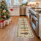 Artoid Mode Watercolor Nutcrackers Merry Christmas Welcome Decorative Doormat, Seasonal Winter Low-Profile Rug Switch Mat for Indoor Outdoor 24x59 Inch - Image 4