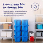 HOMZ 8-Pack Durable Molded Bin, Plastic Storage Containers with Lids, 18 Gallon, Blue - Stackable Organizer Totes and Boxes for Bedroom, Kitchen, and Garage Organization - Image 7