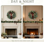 WANNA-CUL 24In Christmas Wreath for Front Door with 3M 30 LED Timer Lights - Image 5