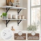 Tectocker-DOU 24" Long Floating Book Shelves for Wall, Heavy Duty, White - Image 4