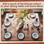LemonRoad 13 Inch Boho Placemats Set of 6 Large Round Farmhouse Chargers Plate Mats Cattail Weave Woven Table Mats for Dining Plates Rustic Home Kitchen Wedding Party Table Decor, Dark Brown - Image 5