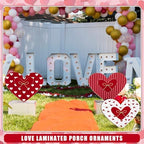 3 Pcs Valentine‘s Day Decorations for Home Outdoor, 15.75'' Pink Heart Wood Porch Standing Love Decor, Romantic Sign for Front Door, Garden, Patio, Home, Happy Valentine‘s Day Decoration - Image 5