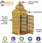 Vela Lanterns Decorative Indoor Tall Moroccan Floor Candle Holder, Gold, XL - Image 5