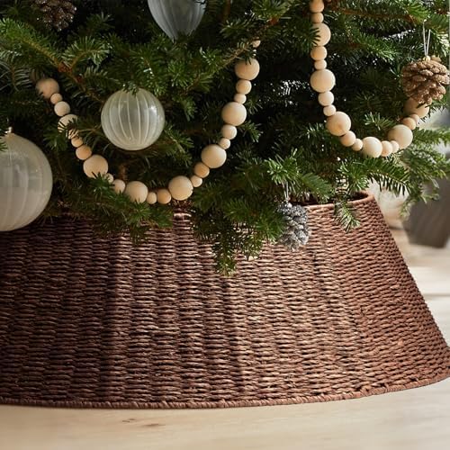 Hommtina Christmas Tree Collar- 42",Christmas Tree Base Christmas Basket Collar for Home, Living Room,for Covering Tree Stand (Brown4, 42 in) by Hommtina