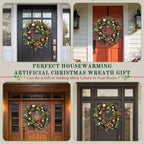 28 Inch Artificial Christmas Wreath with 30 LED Lights - Image 6