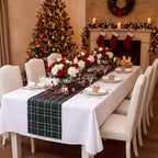 HunnmingRe 1 Pcs Green Christmas Tartan Plaid Table Runner 13 x 72 - Image 6