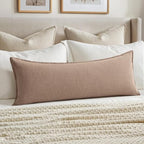 MIULEE Decorative Linen Lumbar Pillow Cover 14x36 Inch Camel by MIULEE