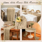 16Packs Champagne Cheesecloth Table Runner – Boho Gauze Vintage Table Decor, 120 Inch Long Rustic Cloth Runner for Wedding, Bridal Shower, Birthday, Romantic Party 10Ft (Champagne, 24" x 120"-16Packs) - Image 4
