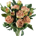FiveSeasonStuff Vintage Dusty Coral Pink Peonies — Artificial Silk Flowers with Intentional Aged, Naturally Textured Petals, 6 Stems by FiveSeasonStuff