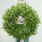 26 Inch Large Boxwoods Wreaths for Front Door Artificial Green Eucalyptus Leaves Greenery Indoor Outdoor Wreath Home Decor Porch Window Wall Farmhouse Door Decorations Spring Summer All Season by JDKPK