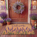 Tingjoo 2 Pcs Lavender Welcome Wreath and Door Mat Set for Front Door by Tingjoo