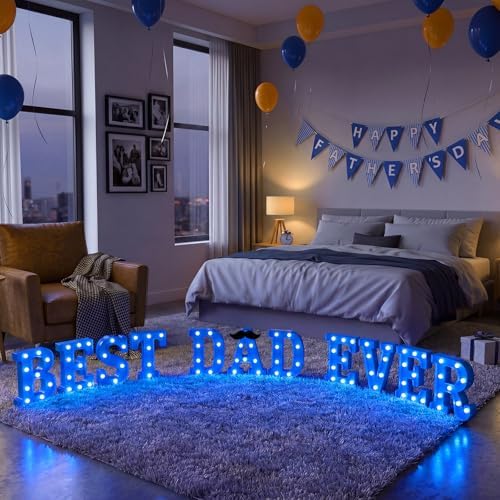 Ganeen Plastic Father's Day Decorations Gift LED Best Dad Ever Sign - Image 3