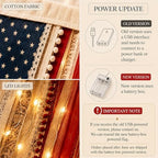 Lighted Rag American Flag Banner 4 x 2.3 Ft, Rag American Flag Banner for Home Party Supplies, Patriotic Wall Hanging for Memorial Day, Independence Day Party, Farmhouse Home Decor (Style2) - Image 2