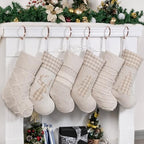 GEX Christmas Stockings for Family 20" Large Plaid Xmas Stockings Classic Bohemian Style Fireplace Decorations Hanging Ornament (6 Pack) - Image 2